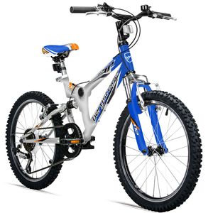 Bergsteiger Montreal 20 Zoll Kinderfahrrad, geeignet für 6, 7, 8, 9 Jahre, Shimano 6 Gang-Schaltung, Mountainbike mit Vollfederung, Jungen-Fahrrad, Mädchen-Fahrrad