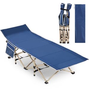 Yaheetech Feldbett Campingbett Camping Reisen Bett klappbar bis 150kg belastbar mit Transporttasche 186 x 66 x 52 cm Marineblau