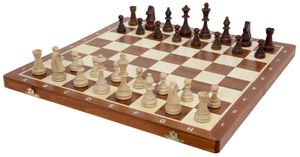 Albatros Profi Turnier-Schachspiel Holz STAUNTON nach offiziellen Staunton 6 Richtlinien - Edles Schach Brett Holz Hochwertig inklusive Holz Schachfiguren - Gefertigt in EU - Chess Board Full Set