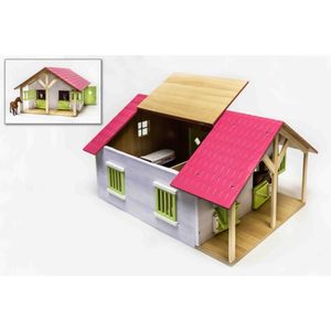 Farm Pferdestall 1:24 2Boxen 51x40cm Holz weiß