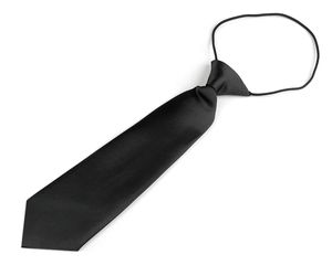 Dětská saténová kravata na gumičku 720692/02, černá, 7x26cm