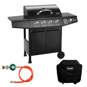 TAINO BASIC 4+1 Brenner Gasgrill Abdeckung Set Gasregler BBQ Zubehör Cover