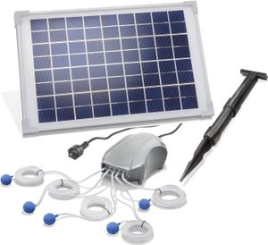 Solar Teichbelüfter 10W Solarmodul 5x120 l/h Förderleistung Gartenteich Pumpe Teichbelüftung 101887