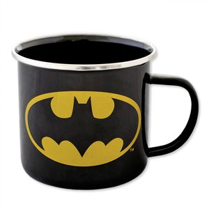 DC Comics Batmann Logo Metall Emaille Tasse Kaffebecher Becher Kaffeepot 500ml