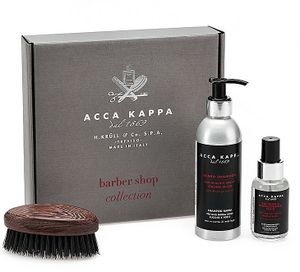 Acca Kappa Barber Shop Geschenkset mit Bartshampoo, Bart Serum & Bartbürste