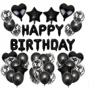 Unique Geburtstag Party Deko Set - Happy Birthday + Herzen Sterne Folien Luftballons Konfetti Ballons uvm. 50 Stück MIX