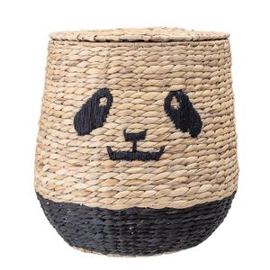 Bloomingville Korb mit Deckel PANDA BÄR Lächeln 42x36cm Deko Wäschekorb Kids