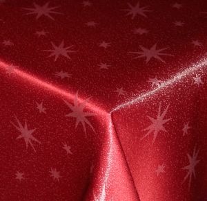 Tischdecke 110x140 cm rot Weihnachten Polyester Sterne eckig Tischdecken Advent Weihnachtstischdecken