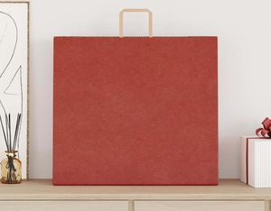 vidaXL Papierové prepravné tašky 250 ks s uškami červené 54x15x49 cm