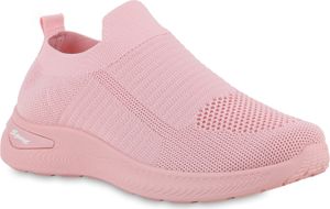 VAN HILL Damen Slip Ons Sportschuhe Sportliche Strick Profil-Sohle Schuhe 841703, Farbe: Rosa, Größe: 38 VAN HILL Damen Slip Ons Sportschuhe Sportliche Strick Profil-Sohle Schuhe 841703, Farbe: Rosa, Größe: 38