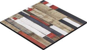 COMPACT | Gastro HPL Tischplatte | B:T 70 x 70 cm | Vintage Bunt | Quadratisch | Gastro HPL Tischplatte