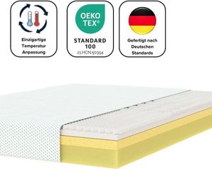 Zinus Komfortschaummatratze 140x200cm - Matratze mit AirFlow Memory Foam - Höhe 20cm - Härtegrad H3-H4 - Ergonomisches Schlafen - Standard 100