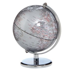 EMFORM Gagarin Globus Mini-Globus mittige Achse Metallfuß versch. Farben Farbe: Silber