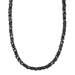 6 mm Königskette Armband Herrenkette Männer Kette Halskette, 45 cm Schwarz Edelstahl Ketten