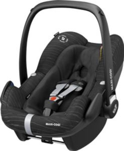 Maxi-Cosi Pebble Plus i-Size Babyschale, Gruppe 0+ Autositz für Babys, inkl. Sitzverkleinerer, nutzbar ab der Geburt bis ca. 12 Monate (0-13 kg / 45-75 cm), Scribble Black, Schwarz