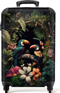 NoBoringSuitcases.com® Kufr Příruční zavazadlo Trolley Rolling suitcase Malý cestovní kufr na 4 kolečkách - Bird - Flowers - Plants - Jungle - Black - Toucan - Cabin Size < 55x40x23 cm & 55x40x20 cm - Foto kufr - Cabin suitcase - Board luggageKufr do příručního zavazadla 55x35x20 cm, 36L, NoBoringSuitcases.com® Kufr Příruční zavazadlo Trolley Rolling suitcase Malý cestovní kufr na 4 kolečkách - Bird - Flowers - Plants - Jungle - Black - Toucan - Cabin Size < 55x40x23 cm & 55x40x20 cm - Foto kufr - Cabin suitcase - Board luggageKufr do příručního zavazadla 55x35x20 cm, 36L,