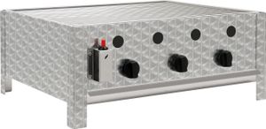 BBQ-Toro Edelstahl Gastrobräter 3-flammig, 64 x 52 x 27 cm, Gastrogasgrill, Wurstbrater, Tisch grill