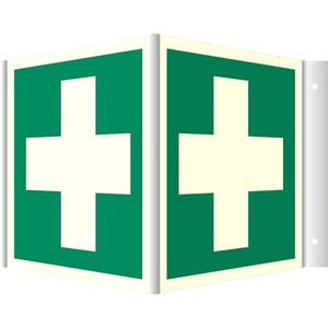 Hliníková značka první pomoci D-E003 fotoluminiscenční 200x200mm