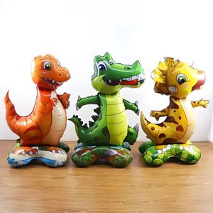 Fóliový balón 3D na stojane, dinosaurus oranžový cca 39*60 cm