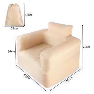 LZQ Nafukovací pohovka Nafukovací lehátko Air Sofa s vestavěnou pumpou Nafukovací gauč Camping Air Chair pro vnitřní venkovní (Single Sofa)