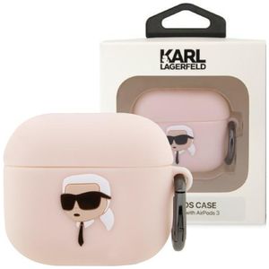 Karl Lagerfeld KLA3RUNIKP AirPods 3 růžové/růžové silikonové pouzdro Karl Head 3D