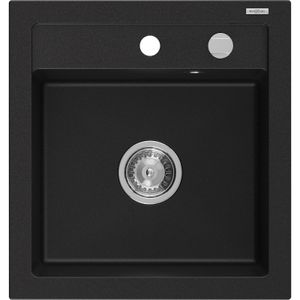 Mexen Vito granitový jednokomorový drez 520 x 490 mm, čierna - 6503521000-77
