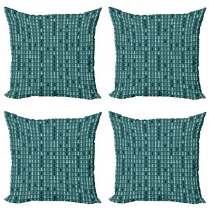 ABAKUHAUS Teal Kissenbezug Set (4 Stück), Zusammenfassung Kiefer Weihnachten, Moderner Doppelseitiger Digitaldruck, 60 cm x 60 cm, Teal