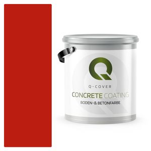 Q-COVER Bodenfarbe Betonfarbe Garagenboden Bodenbeschichtung für Innen- und Außenflächen Kellerfarbe Fußbodenfarbe Rot 2,5L