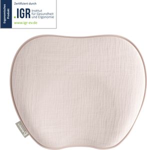 Bobby's  "Snuggy" Plagiozephalie Baby-Kissen gegen Plattkopf inkl. 2 Musselin Bezüge Altrosa