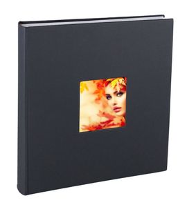 Flair Fotoalbum 30x30 cm 100 weiße Seiten Seiten Jumbo Buchalbum Fotobuch - Farbe: Schwarz
