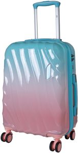 Hartschalen Trolley Handgepäck mit tollem Farbdesign Sossmar Blau-Pink Gr. M