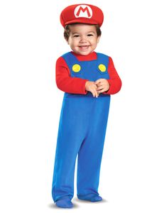 Mario-Kleinkinderkostüm Nintendo-Lizenzkostüm blau-rot