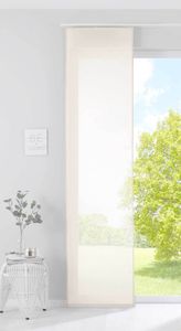 Schiebegardine »Nizza« Baumwoll-Voile Halbvoile HxB 245x60 cm Creme Transparent Flächenvorhang mit Paneelwagen und Beschwerungsstange, 2019032