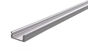 Reprofil AU-01-10 flaches U-Profil für 10 - 11,3 mm LED Stripes, Silber-matt, eloxiert, 2000 mm