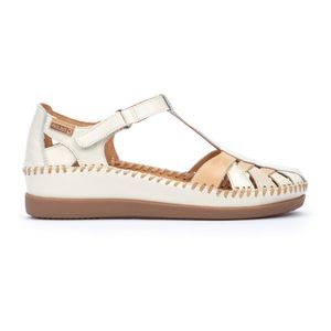 Pikolinos Damen Sandale Leder geschlossen T-Riemen Wedge Cadaques W8K-0705C1, Größe:39 EU, Farbe:Weiß