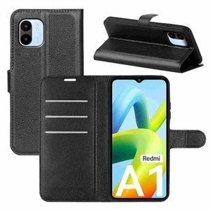 Pro Xiaomi Redmi A2 / A1 Pouzdro na mobilní telefon Black Synthetic Leather Case Cover Protection