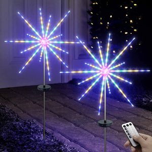 Solar Feuerwerk Lichterkette Außen LED Stern Lichter 8 Modi Gartenleuchten Weihnachtsdeko, Bunt