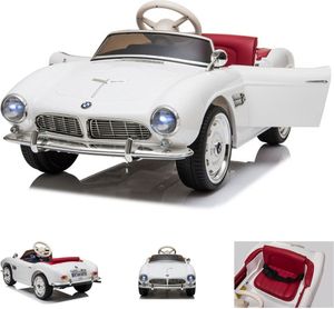 Kinderfahrzeug - Elektro Auto "BMW 507 Oldtimer" - lizenziert - 12V7AH, 2 Motoren- 2,4Ghz Fernsteuerung, MP3, Ledersitz+EVA-Weiss