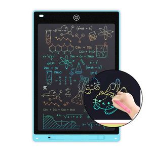LCD Schreibtafel Tablet 12-Zoll-Farbbildschirm mit Stift Zeichnen Schreiben Notizen hinterlassen Nachrichten für Kinder & Erwachsene, Blau