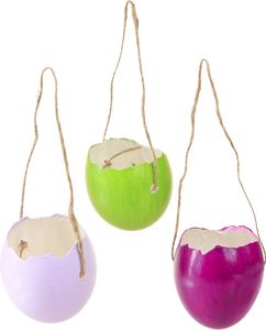 Dekoracja skorupka jajka: zawieszka na jajko wielkanocne kolorowa 3,5 cm 12 szt. Dekoracja wielkanocna