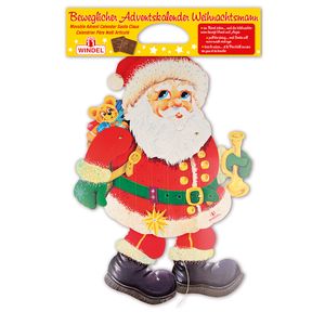 Windel beweglicher Adventskalender Weihnachtsmann mit Schokolade 75g