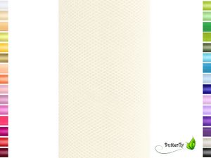 9m Rolle Tüll 15cm, Farbauswahl:ivory / elfenbein 810