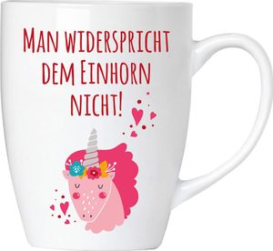 BRUBAKER - Man widerspricht dem Einhorn Nicht! - Kaffeetasse aus Keramik - 300 ml - Kaffeebecher