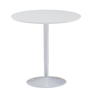 WOHNLING jedálenský stôl okrúhly 75x75x74 cm Malý kuchynský stôl biely vysoký lesk | Okrúhly jedálenský stôl 2 osoby | Moderná raňajková stolová kuchy