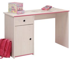 Schreibtisch Smoozy B 121 x 50 cm weiß mit 1x Schublade + 1 Schrank Jugend Kinderzimmer PC Computertisch Jugend Büro Kinderschreibtisch