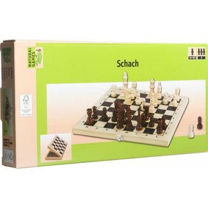 Natural Games handgemachte Schachfiguren Schachkassette hell 29 x 29cm