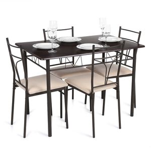 Esstisch Küchentisch mit 4 Stühlen Esszimmergruppe Essgruppe Tisch Stuhl Set DE