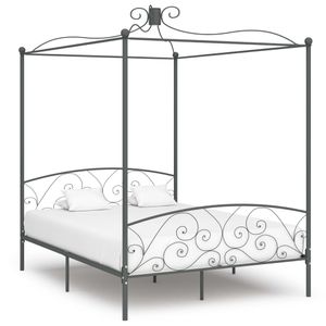 Himmelbett-Gestell Grau Metall 180 x 200 cm , Klassische Betten Design 2024