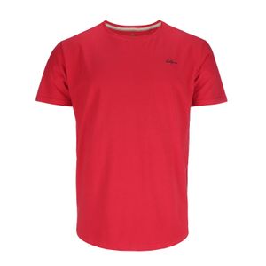 Leitfeuer Herren 1/2 Arm Shirt T-Shirt – Rundhalsshirt samtig weich Peached Cotton Single Jersey Baumwolle in Rot Größe M