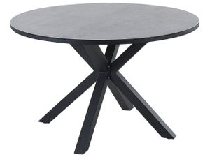 BELIANI Zahradní jídelní stůl šedá stolová deska černé nohy hliník ø 120 cm kulatý moderní zahrada